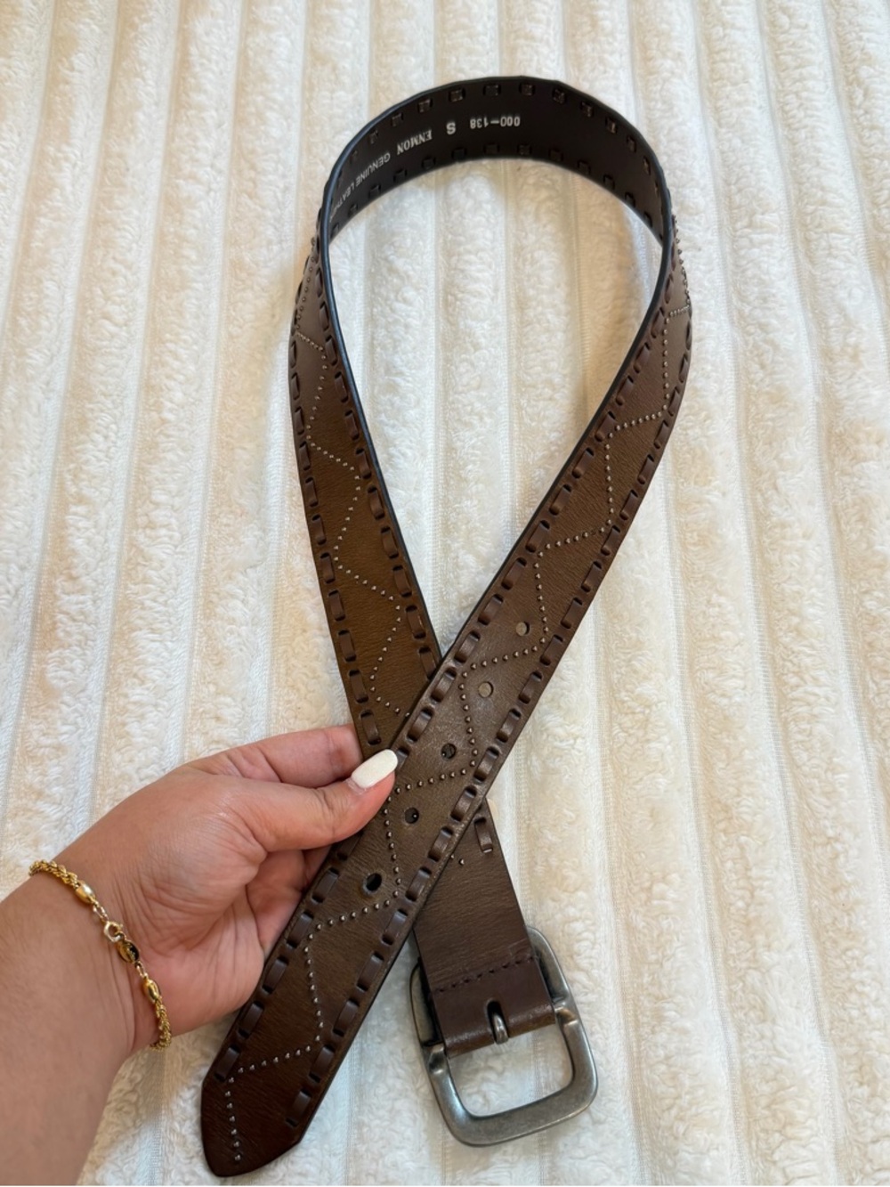 Vintage Enmon Genuine Leather Studded Belt